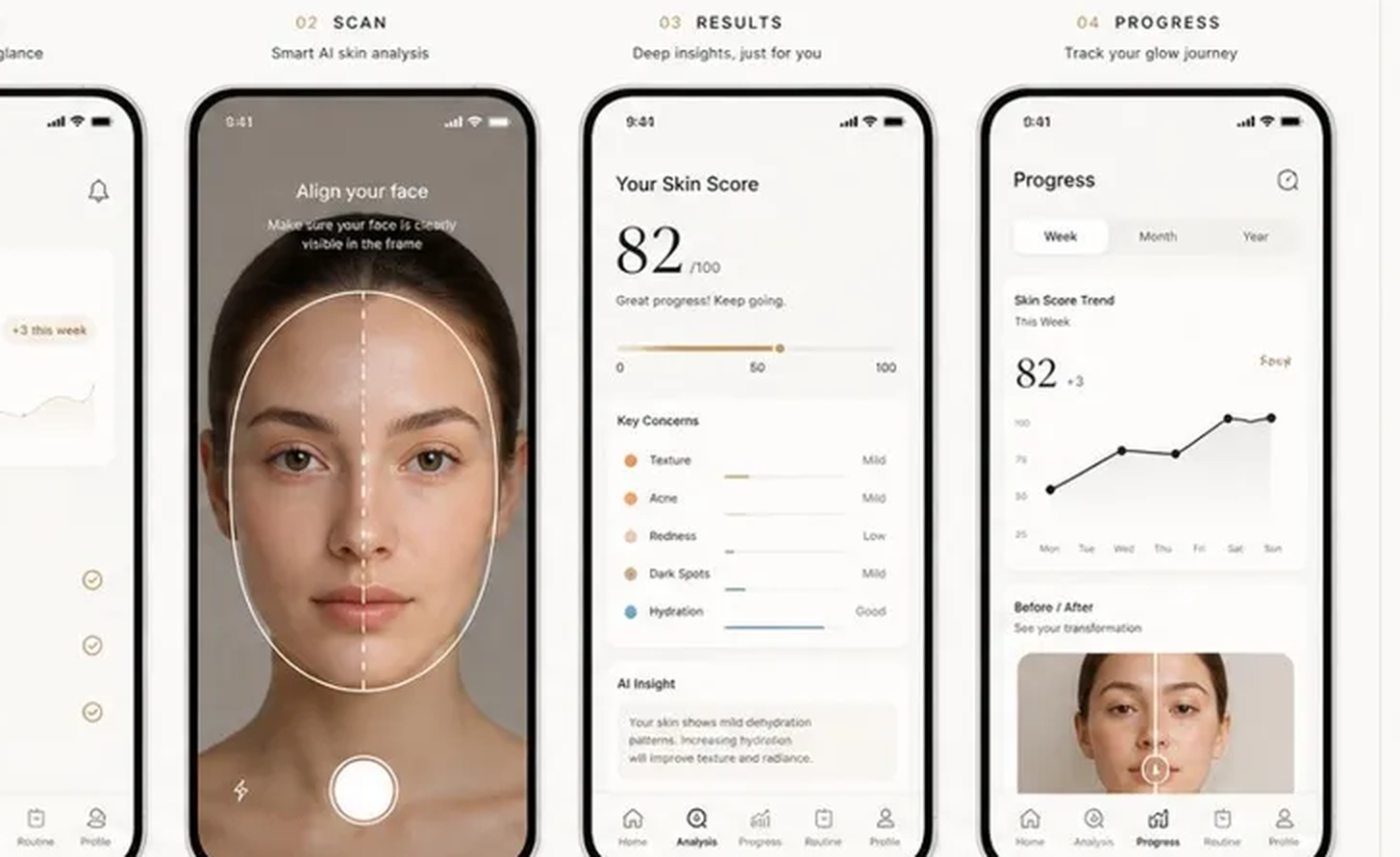 Skinova app: scan your skin, get a score and a routine